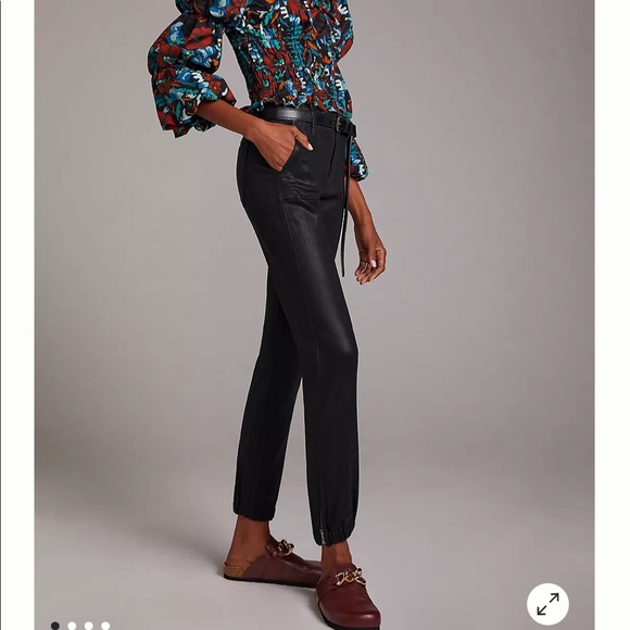 Anthropologie Paige Mayslie High-Rise Coated Denim Joggers - Picture 4 of 16